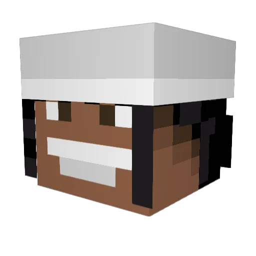 Flouk01 Minecraft avatar head, 3D render