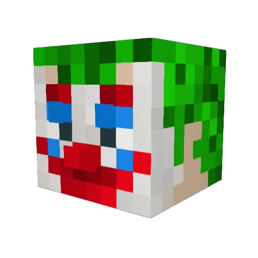 Flounded Minecraft avatar head, 3D render