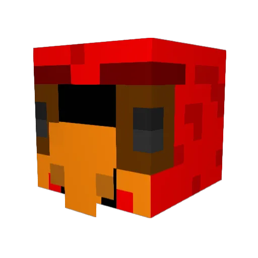 Flounderick Minecraft avatar head, 3D render