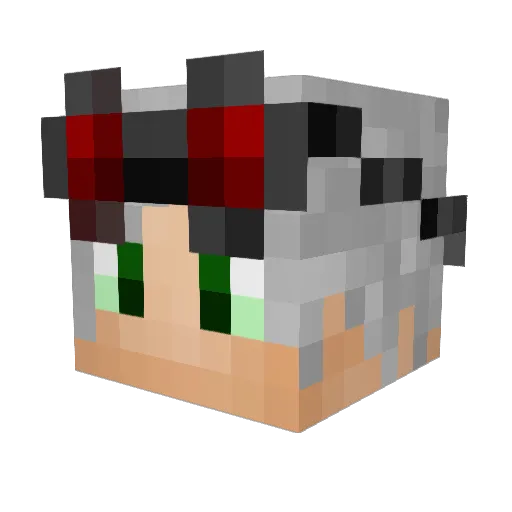 FlourFox Minecraft avatar head, 3D render
