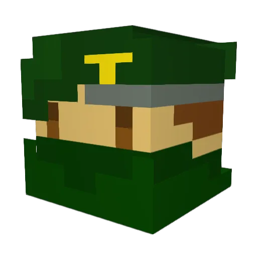 Flousenau Minecraft avatar head, 3D render