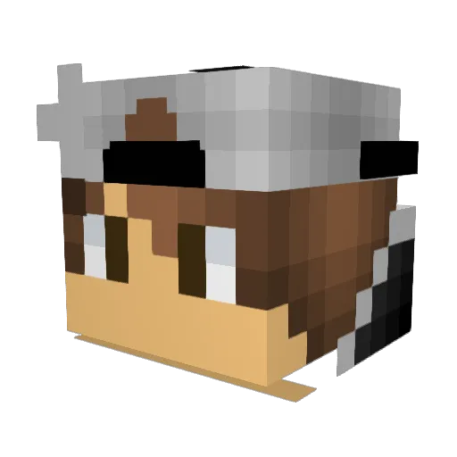 FlowBlue Minecraft avatar head, 3D render