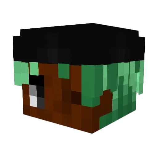 FlowMellow Minecraft avatar head, 3D render
