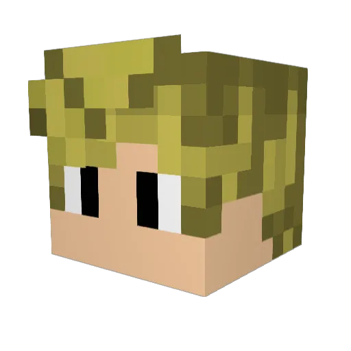 Flow_XD Minecraft avatar head, 3D render