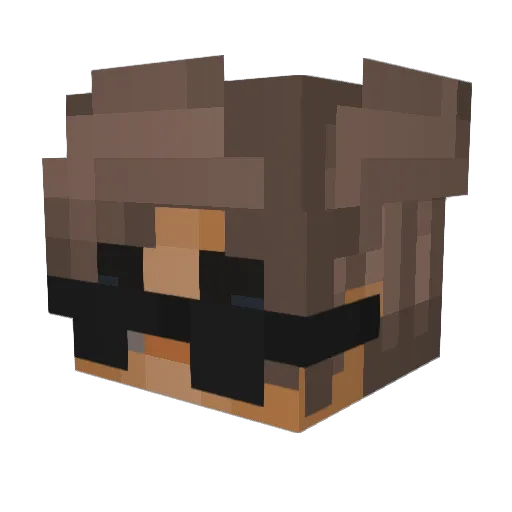 Flowaze Minecraft avatar head, 3D render