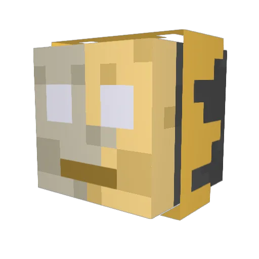 FlowerBedOU Minecraft avatar head, 3D render