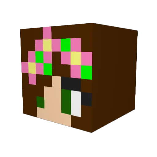 FlowerBlossom Minecraft avatar head, 3D render
