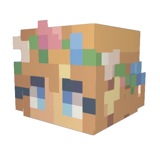 FlowerFairy25 Minecraft avatar head, 3D render