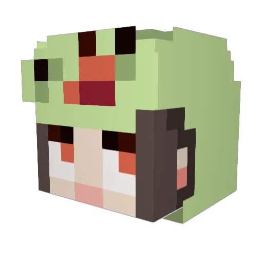 FlowerHwa Minecraft avatar head, 3D render