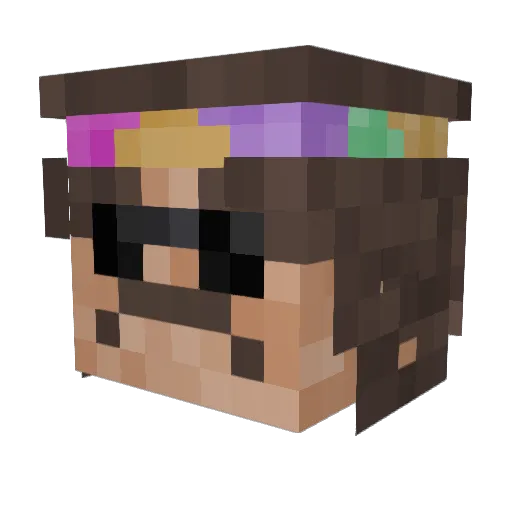 FlowerPunk420 Minecraft avatar head, 3D render