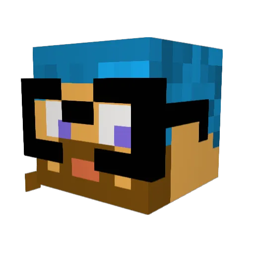 FlowerStripes Minecraft avatar head, 3D render