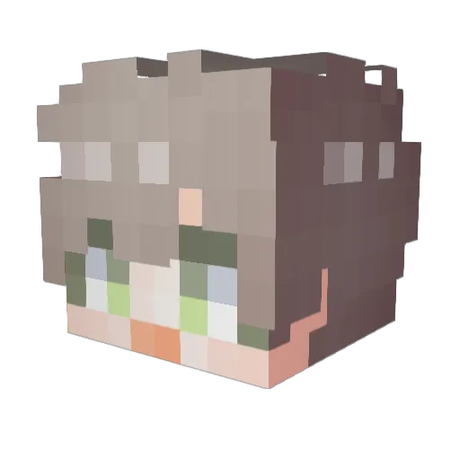 Flowercolorbird Minecraft avatar head, 3D render