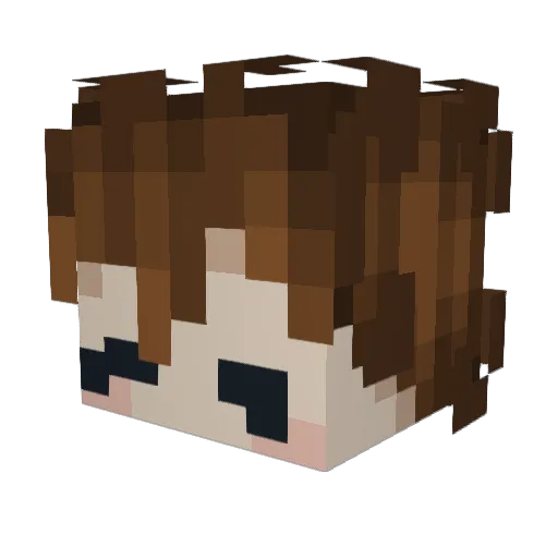 Flowercro Minecraft avatar head, 3D render