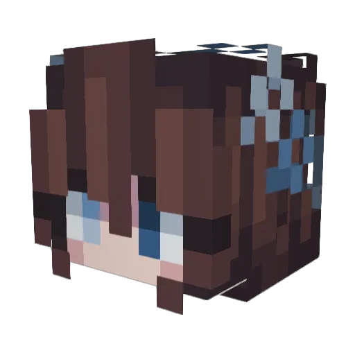 Flowerella Minecraft avatar head, 3D render