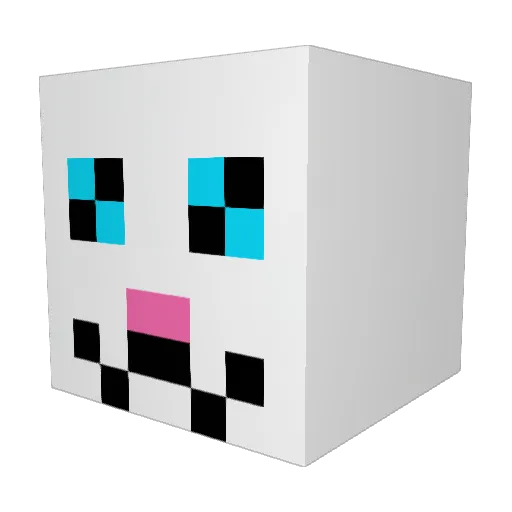 Flowerfur Minecraft avatar head, 3D render