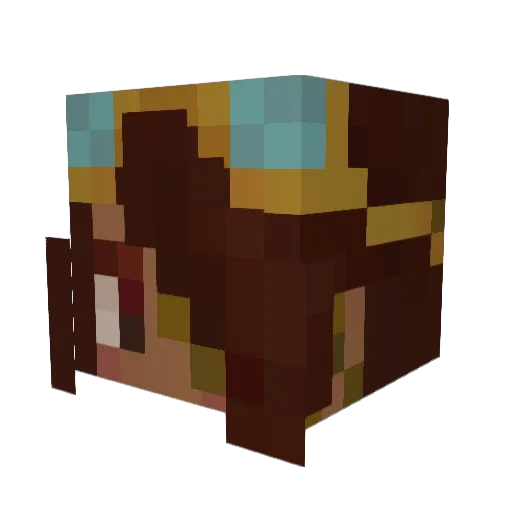 Flowerhats Minecraft avatar head, 3D render