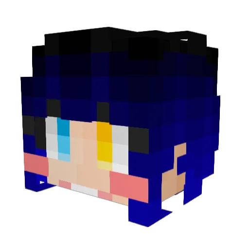 Flowerleaf_ Minecraft avatar head, 3D render