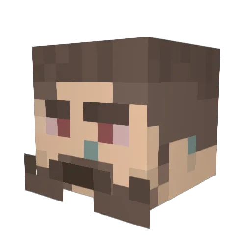 Flowppy Minecraft avatar head, 3D render