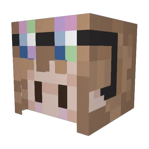 Flowza Minecraft avatar head, 3D render