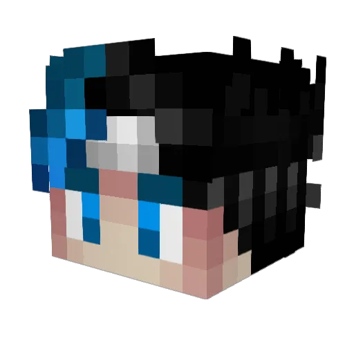 Flowzenty Minecraft avatar head, 3D render