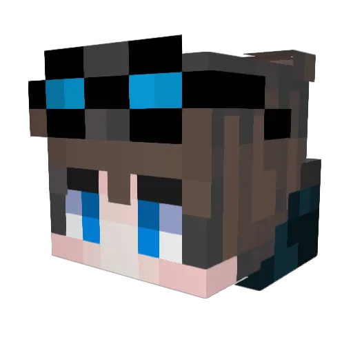 FloxXD Minecraft avatar head, 3D render