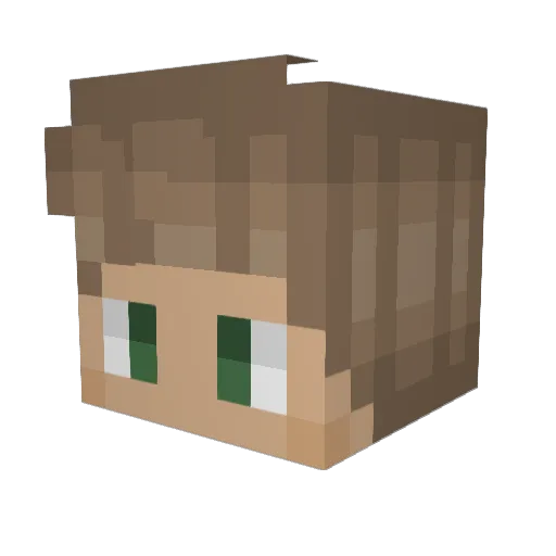 Floxh Minecraft avatar head, 3D render