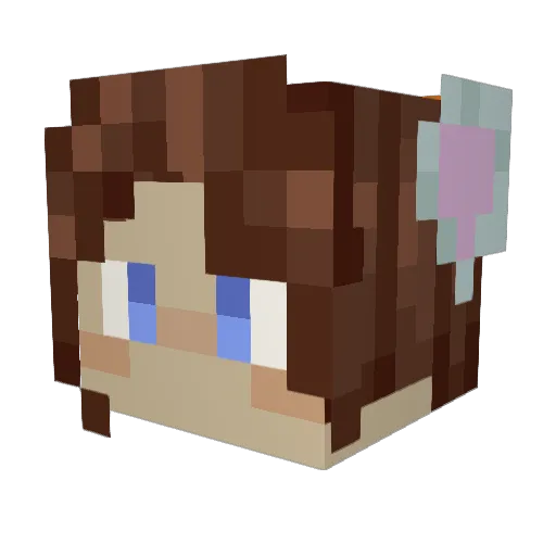 Floxu Minecraft avatar head, 3D render