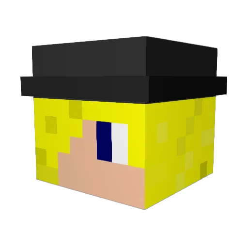Flozzel Minecraft avatar head, 3D render