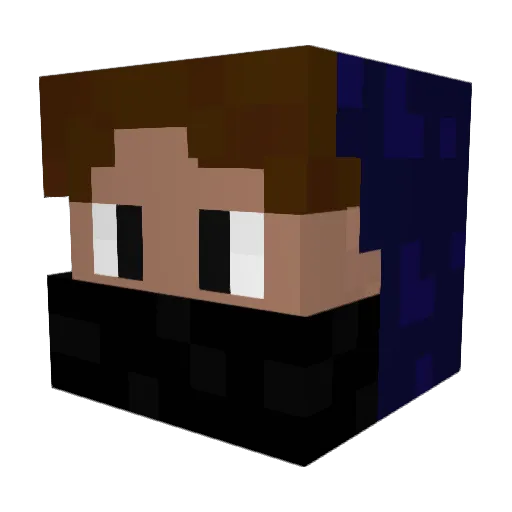 Flphs Minecraft avatar head, 3D render