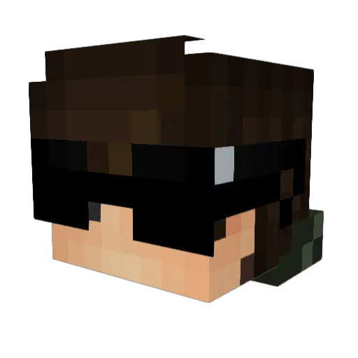 Flqppy Minecraft avatar head, 3D render
