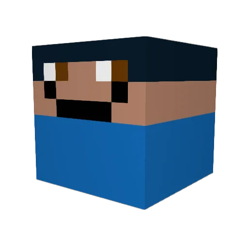 FluFFka Minecraft avatar head, 3D render