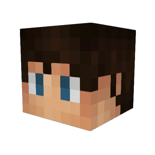 Fluahwi Minecraft avatar head, 3D render
