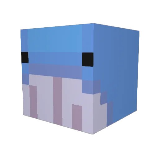 Fluddr Minecraft avatar head, 3D render