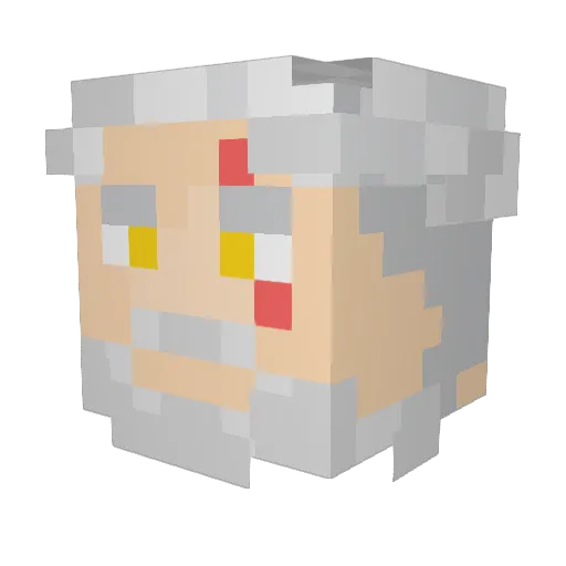 Fluegelhusar Minecraft avatar head, 3D render