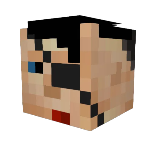 Fluexilla Minecraft avatar head, 3D render
