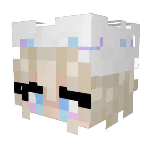 FluffMallow Minecraft avatar head, 3D render