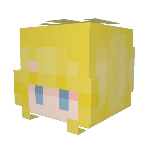 FluffTM Minecraft avatar head, 3D render