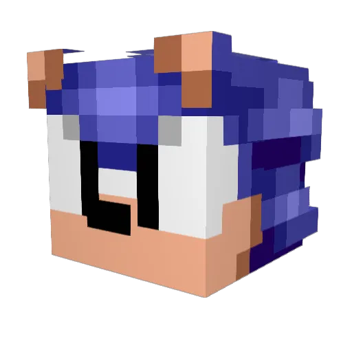 FluffaMario Minecraft avatar head, 3D render
