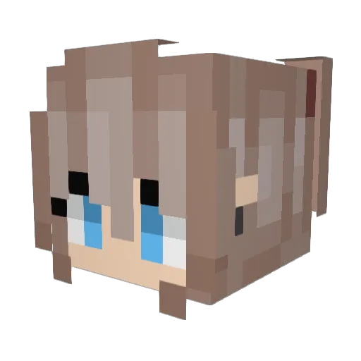 Fluffasaurus Minecraft avatar head, 3D render