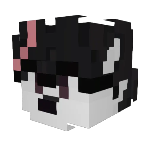 FluffedUpDog Minecraft avatar head, 3D render