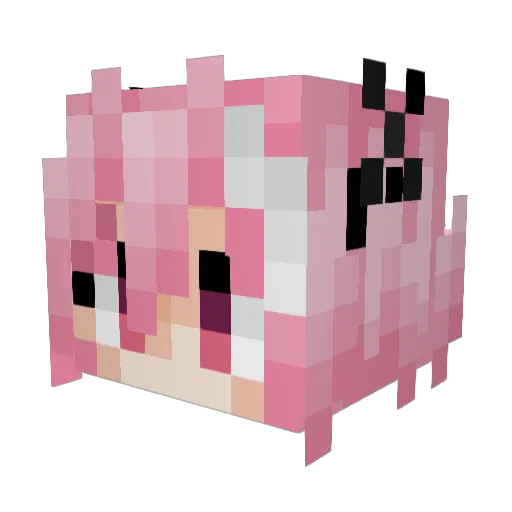 FluffehKitteh Minecraft avatar head, 3D render
