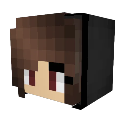 Fluffeluff Minecraft avatar head, 3D render