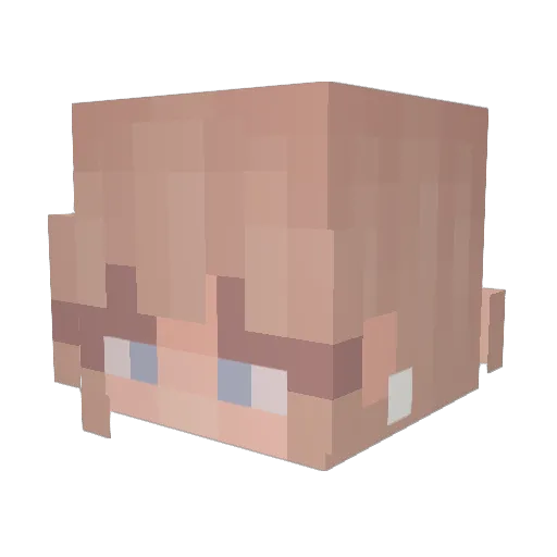 Fluffepawz Minecraft avatar head, 3D render