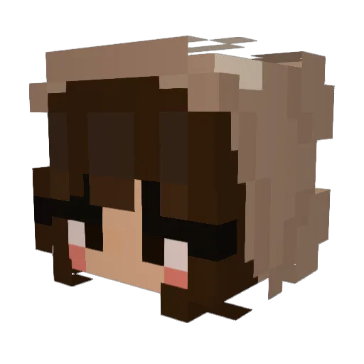Fluffeypuff Minecraft avatar head, 3D render