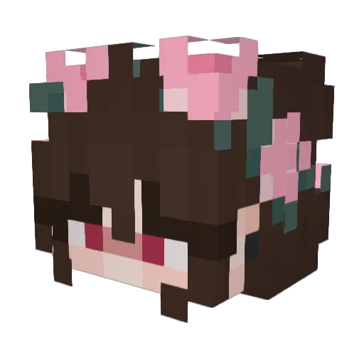 Fluffgirl Minecraft avatar head, 3D render