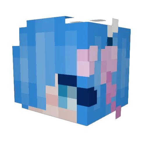 FluffiMari Minecraft avatar head, 3D render