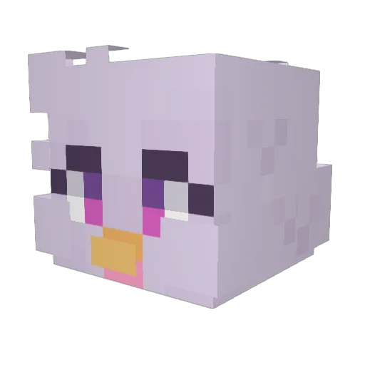 Fluffion Minecraft avatar head, 3D render