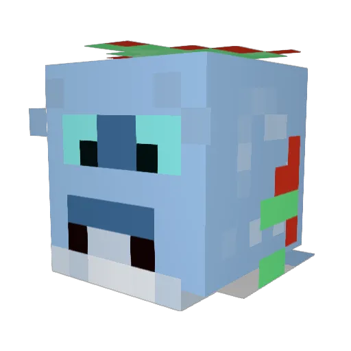 Fluffleb Minecraft avatar head, 3D render