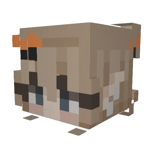 FlufflyBunnie Minecraft avatar head, 3D render
