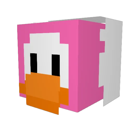 Fluffs Minecraft avatar head, 3D render